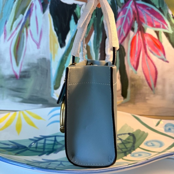 Coach Cashin Carry 20 Kisslock Mini Tote in Blue Glove tanned leather C9812 - Picture 4 of 13